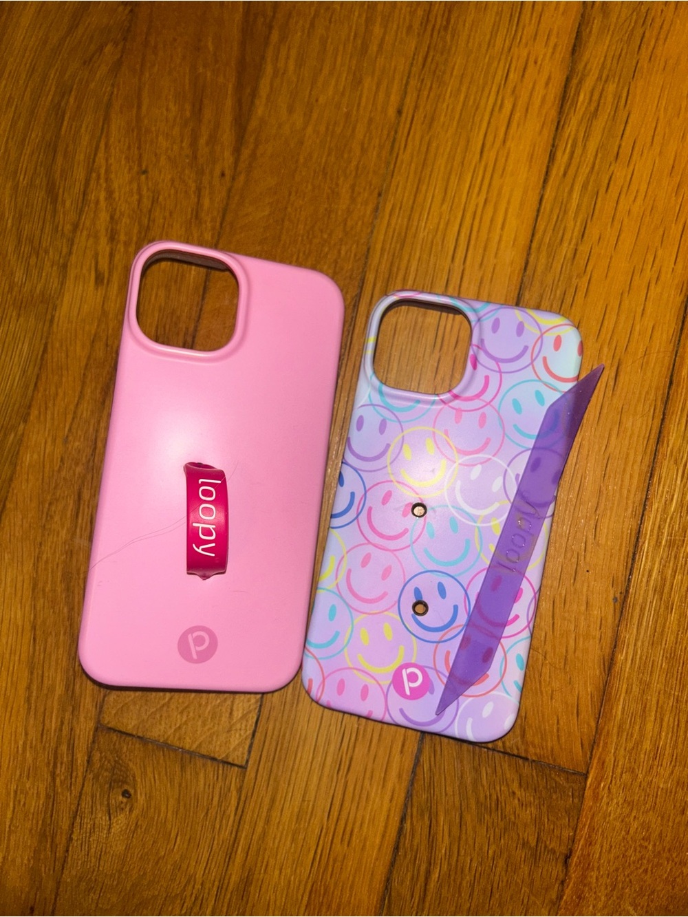 Loopy Case Pink & Multicolor Smiley Duo iPhone 14 Cases - Loopy Case